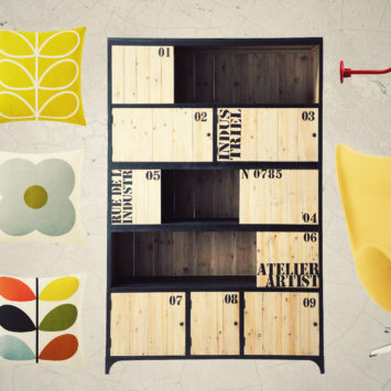 Retro industrial Mood board in red and yellow