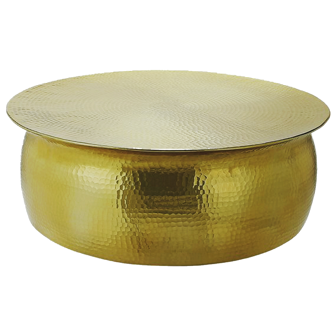 Hammered Drum Coffee Table Gold Arco Style Hammered Drum Coffee Table Gold Arco Style