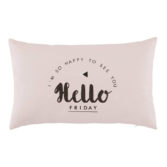 Pink cushion with hello