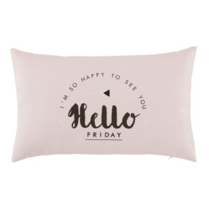 Pink cushion with hello