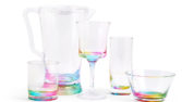 Set of transparent plastic glasses