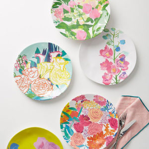 Image of floral melamine plates
