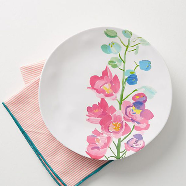 Floral Melamine Plate Arco Style