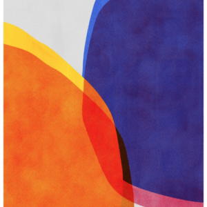 Circles Minimalist Print in Orange& Blue